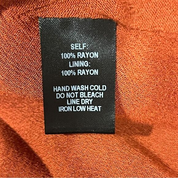 Lulu's burnt Orange wrap Sundress with short Sleeves size small - Picture 12 of 14